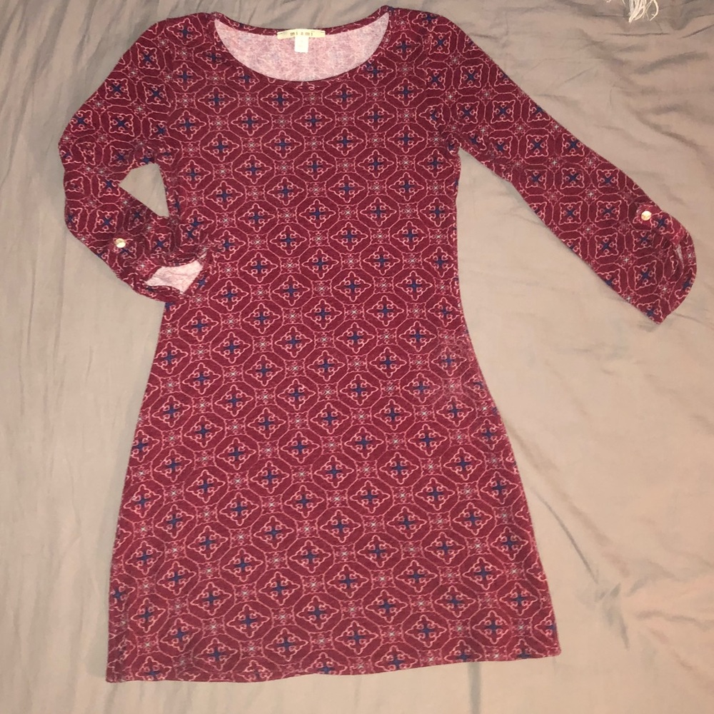 Quatrefoil Patterned Sweater Dress